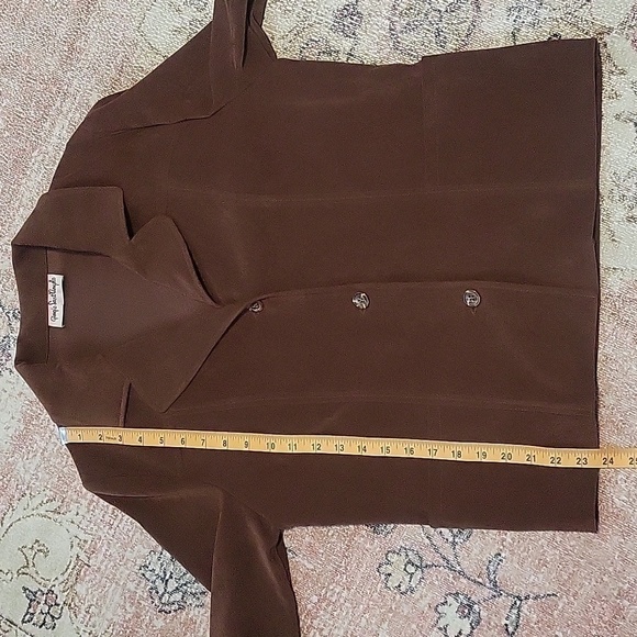 Giorgio Sant Angelo Vintage Brown Button Up Lightweight Jacket - Size 8 - Picture 7 of 9